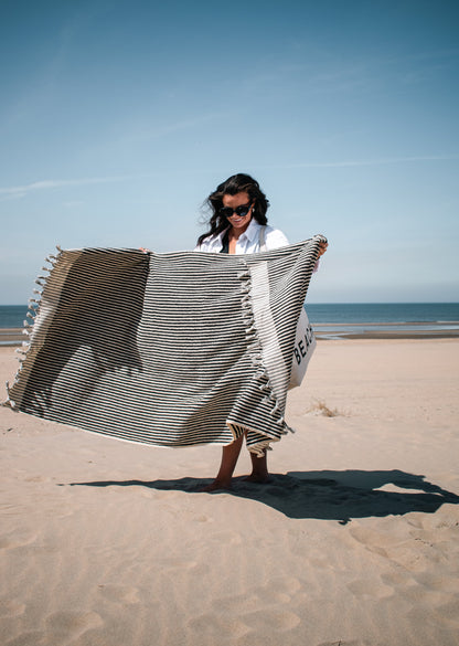 huisje van sanne turkse strandhanddoek zwart wit hoge kwaliteit