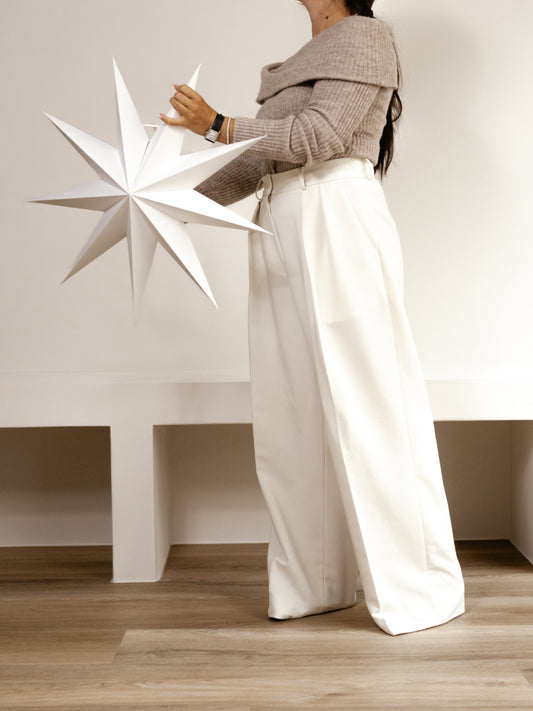 CHRISTMAS STAR - WHITE - 9 POINTS - 60 CM