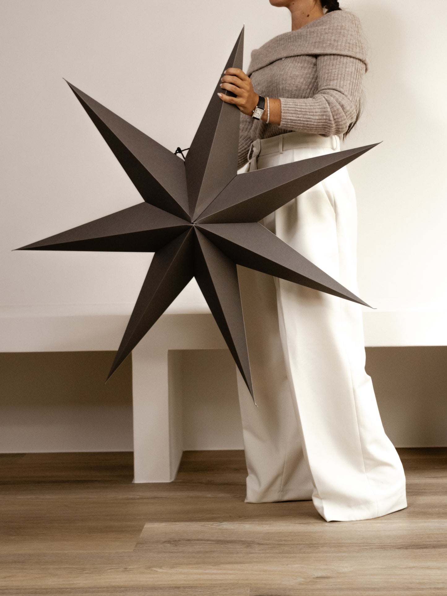 XXL CHRISTMAS STAR - ASH BROWN - 7 POINTS - 100 CM