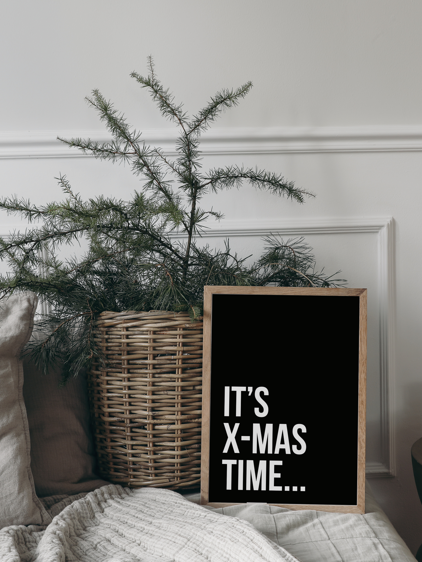 huisje van sanne kerst poster zwart wit it's xmas time