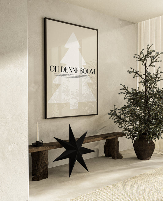 huisje van sanne japandi x xmas kerst poster oh denneboom