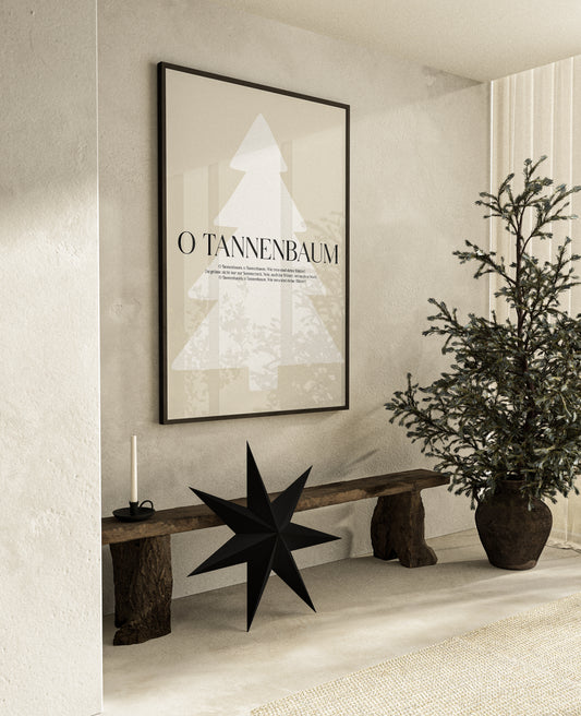 huisje van sanne japandi x xmas kerst poster o tannenbaum