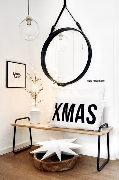 huisjevansanne xmas kussen met tekst zwart wit kerst