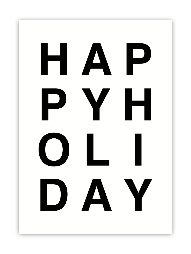 huisjevansanne kerst poster zwart wit met tekst happy holiday