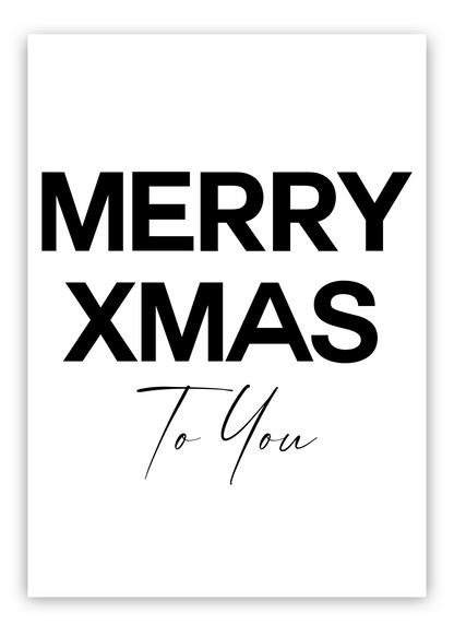 huisjevansanne kerst poster zwart wit met tekst merry xmas to you
