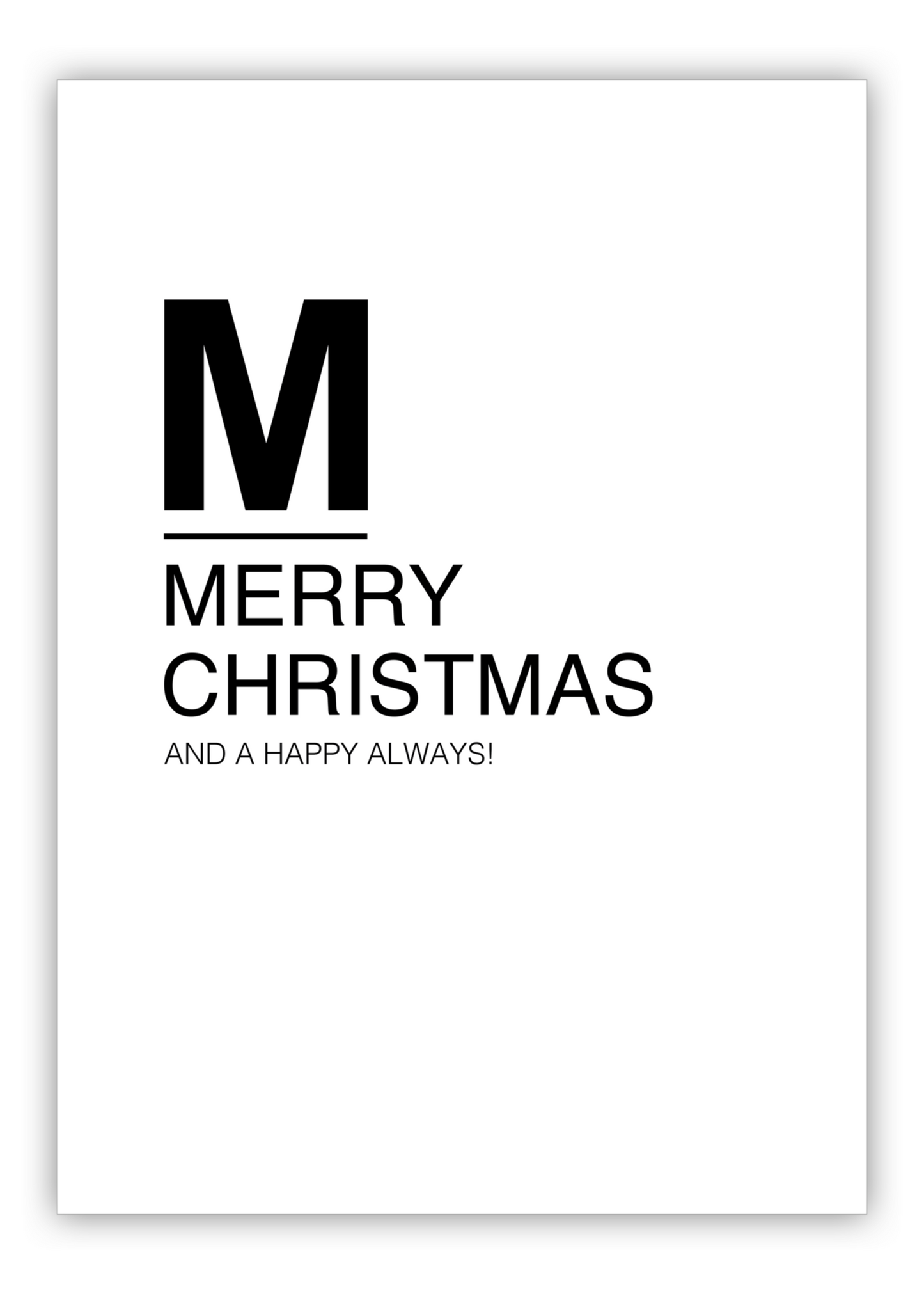 huisjevansanne kerstposter zwart wit met tekst merry christmas and a happy always