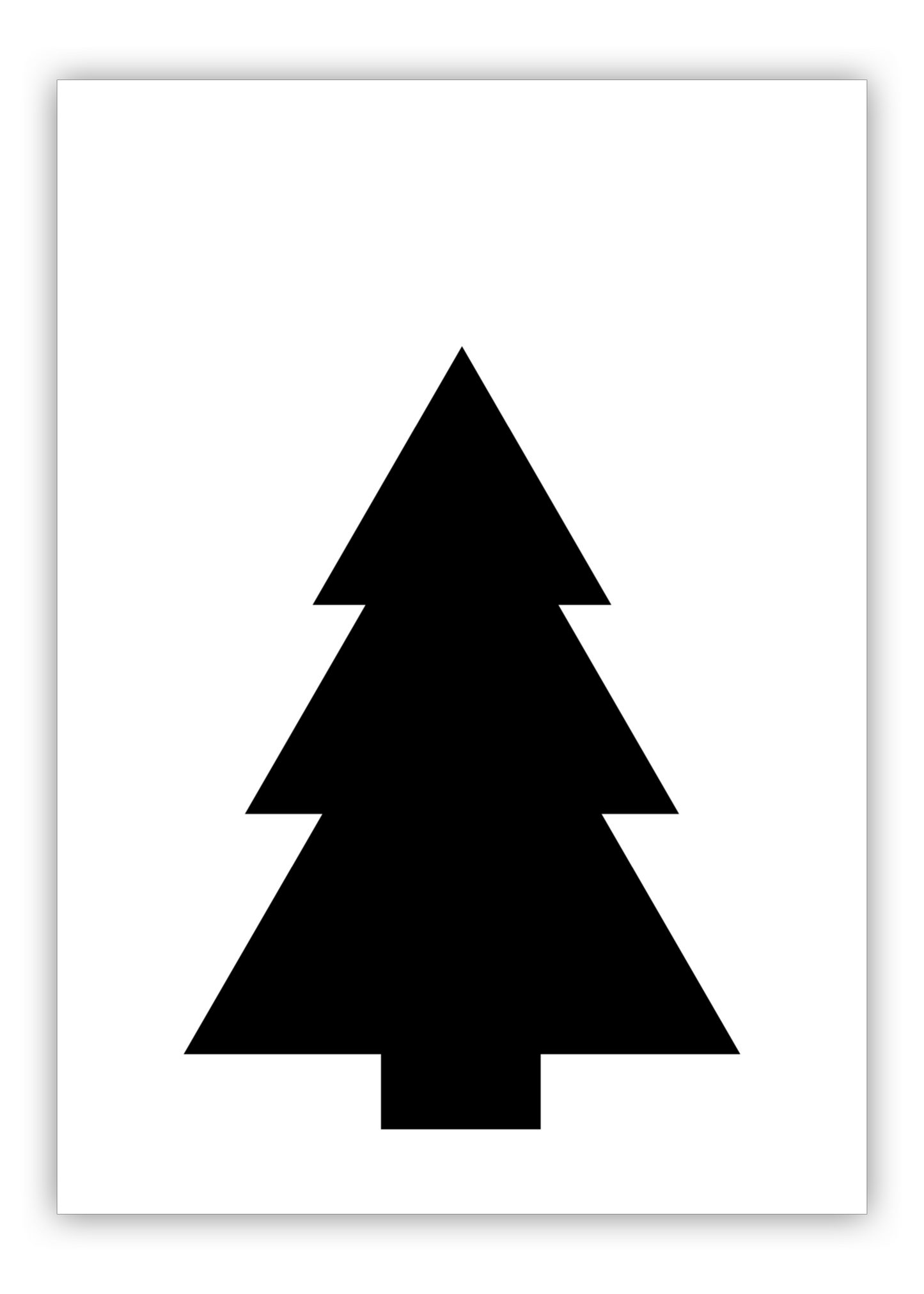 huisjevansanne kerstposter met kerstboom zwart wit