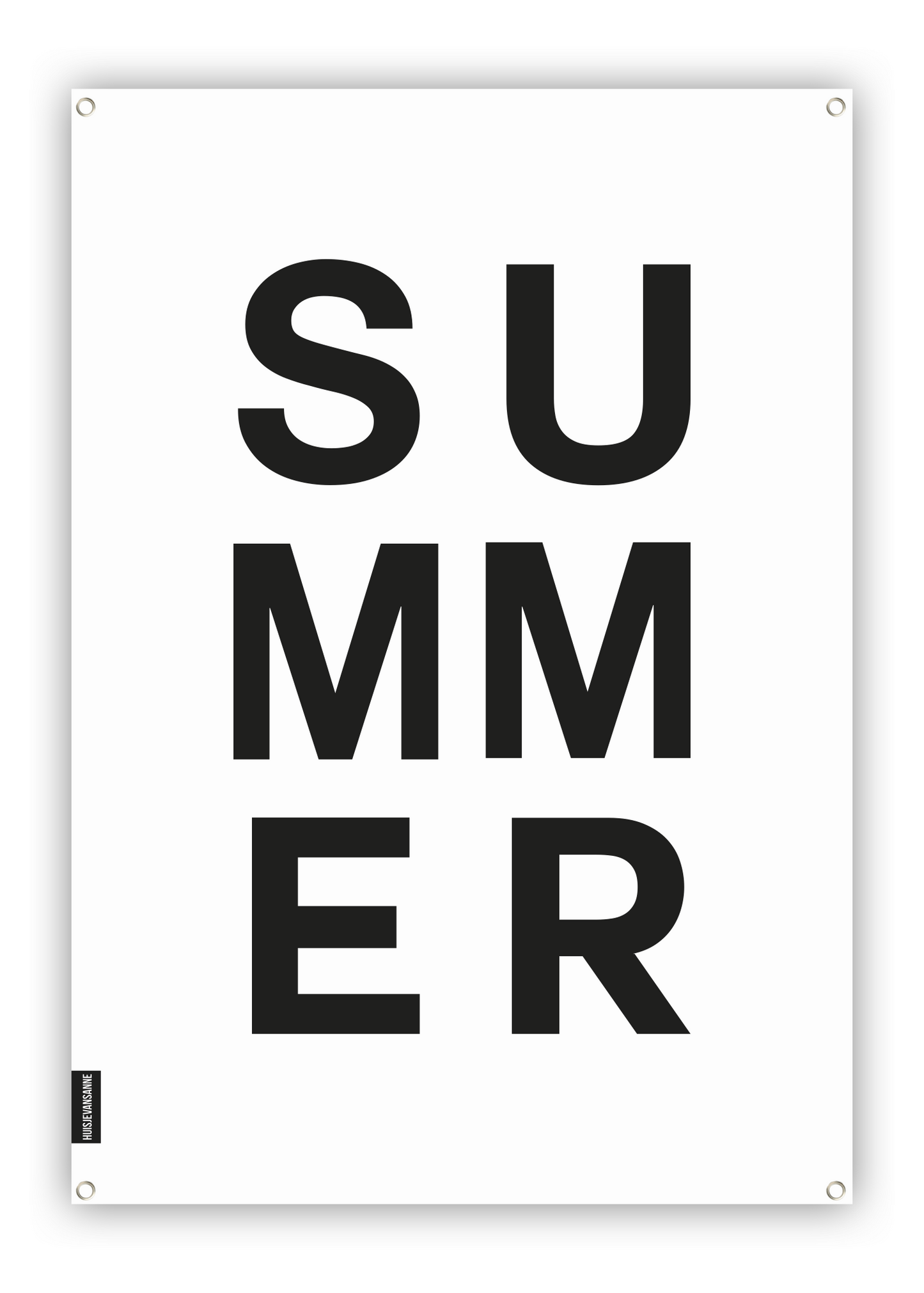huisje van sanne tuinposter zwart wit met tekst summer