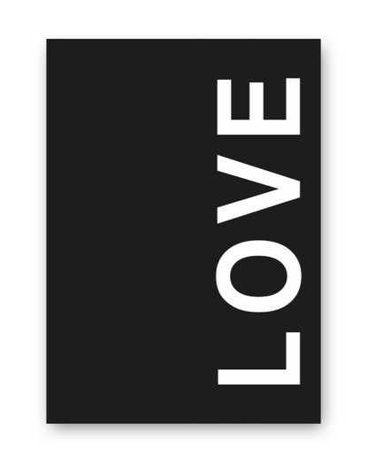 huisjevansanne poster zwart wit met tekst love