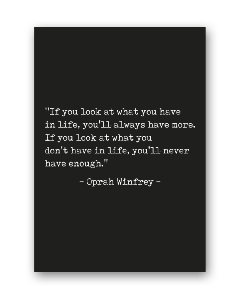 huisjevansanne poster zwart wit met tekst inspirerende quote oprah winfrey